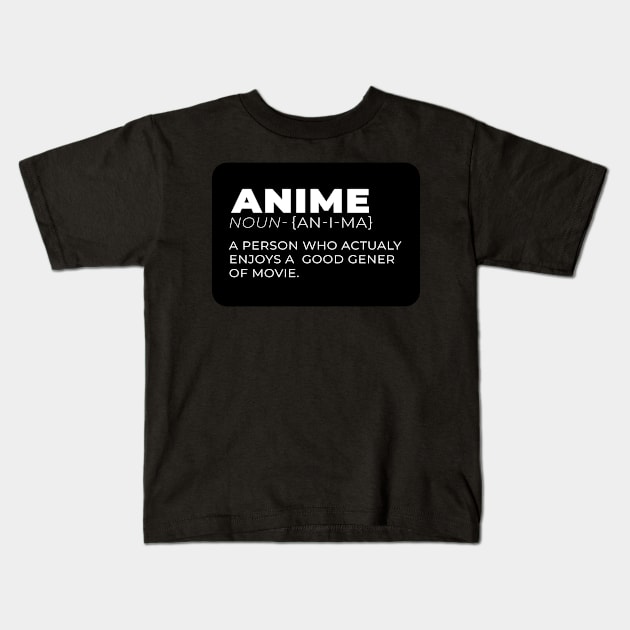 Trendy Anime Definition Text Design Kids T-Shirt by Graphics King